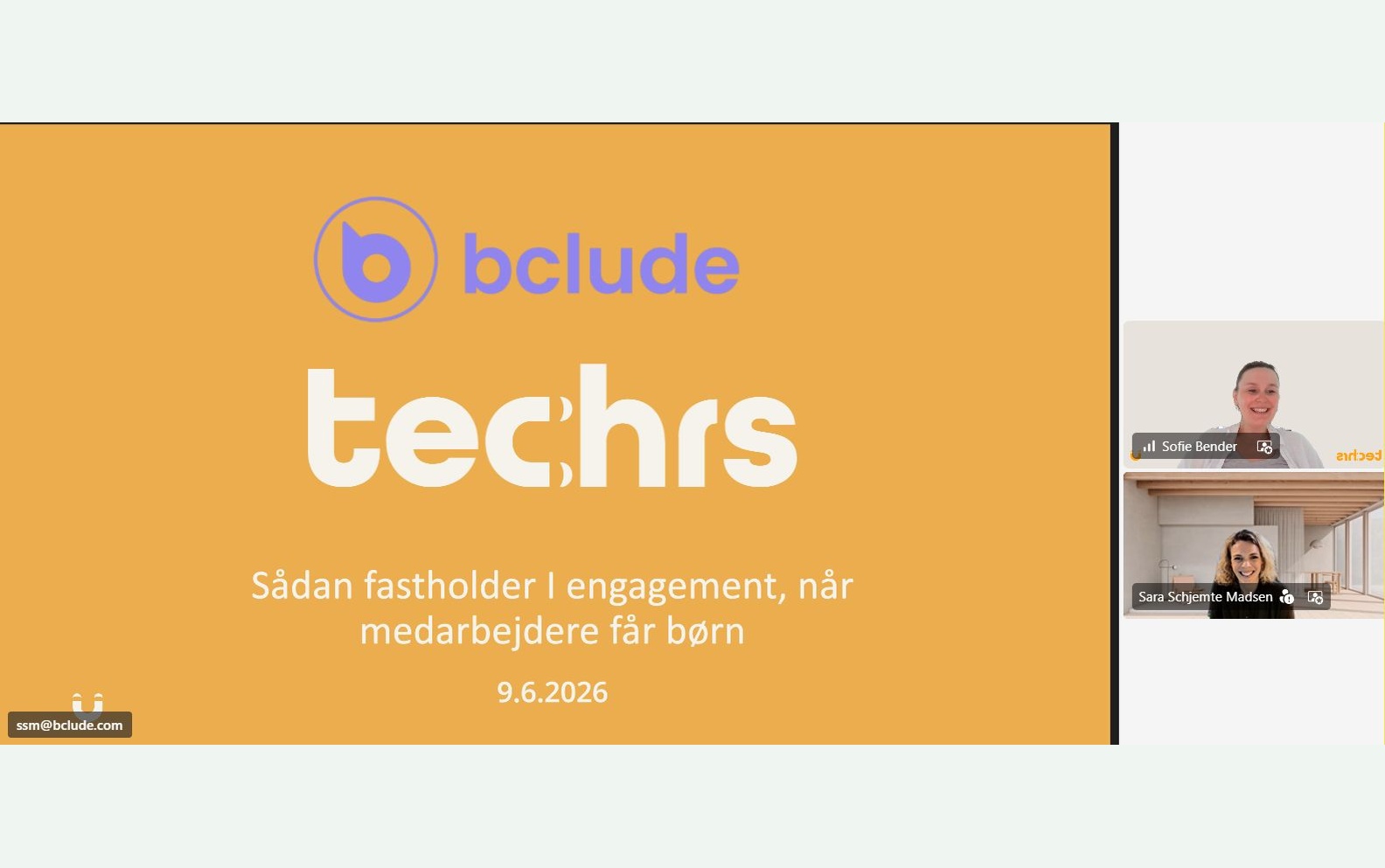 TecHRs & bclude live webinar: Sådan fastholder I engagement, når medarbejdere får børn